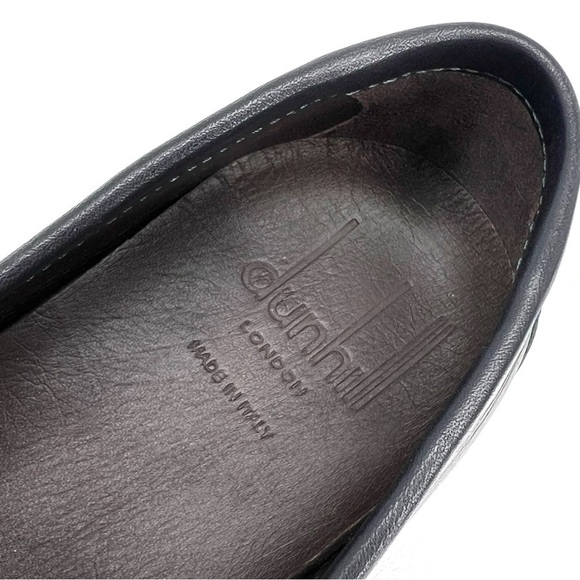 Dunhill Men’s Size 8.5 Black Driving Moccasins Leather Penny Loafer Shoes EUC main image 5